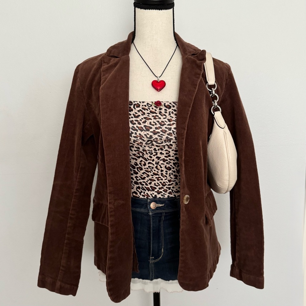 chocolate brown corduroy blazer jacket 🤎🧸✨
